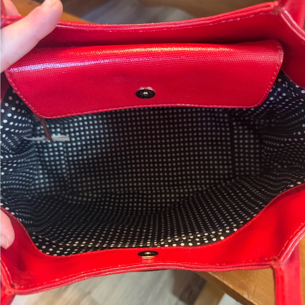 kate spade Red Satchel with Cream Handles - Picture 4 of 6